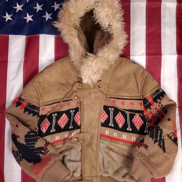 오리지날 90's 일본판 도그파이터 리얼 양털퍼 후드자켓