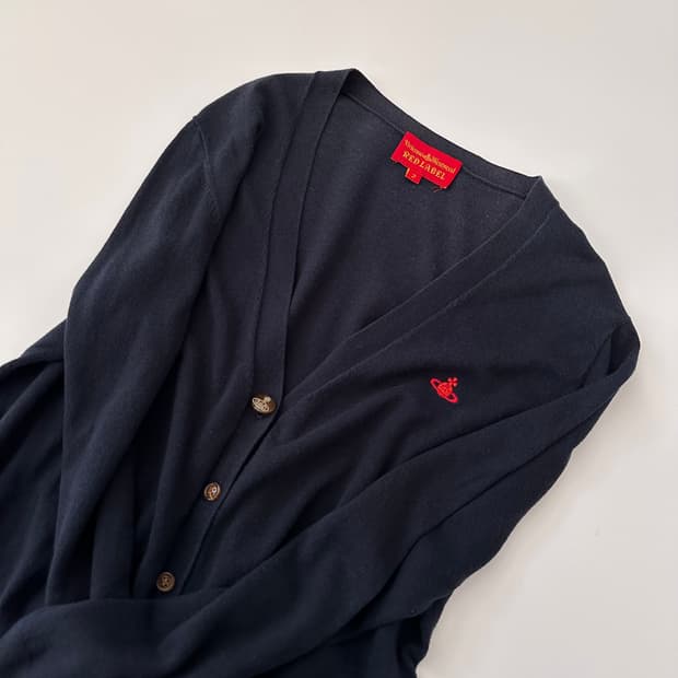 비비안웨스트우드 레드라벨 orb로고 가디건