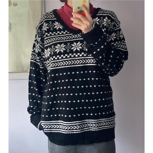 일본빈티지) 노르딕 아크릴니트