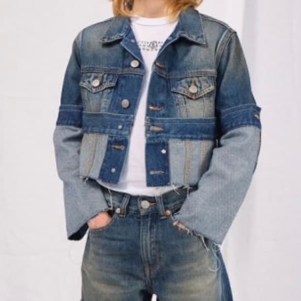 mm6 마르지엘라 크롭데님자켓