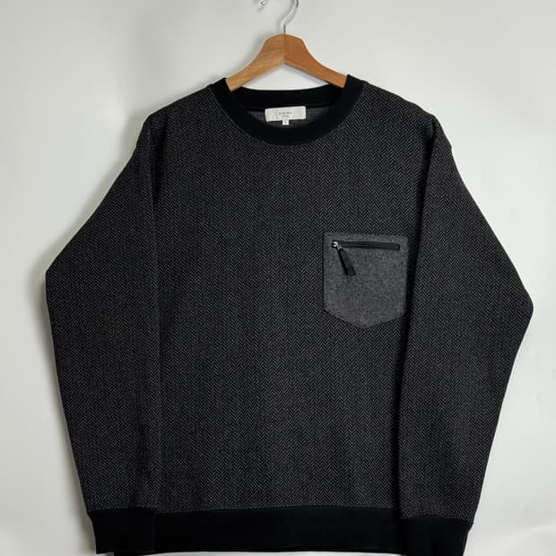 빔즈 플리스 헤링본 스웻셔츠 L