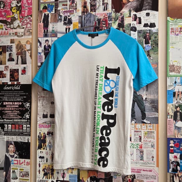 JPN 키치 프린팅 슬림 티셔츠