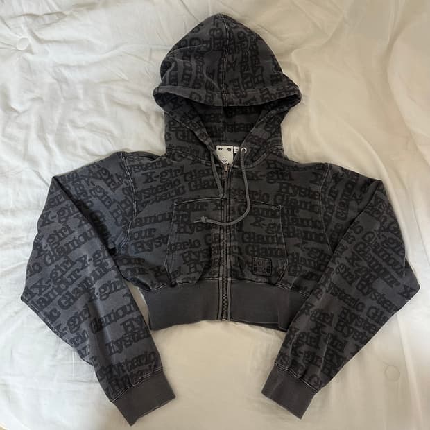 하스테릭 글래머 x-girl 크롭 후드집업