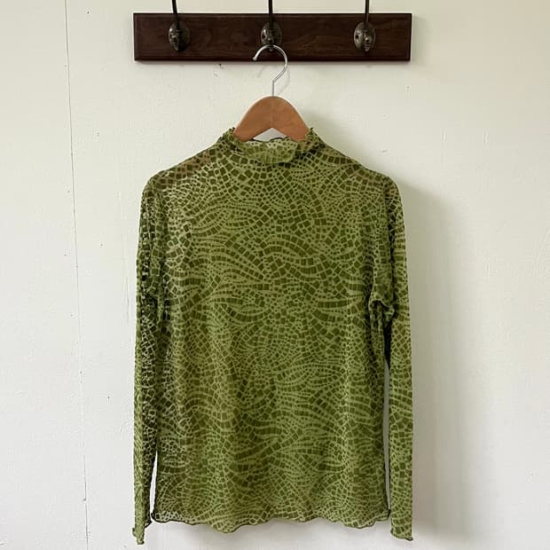 japan vtg 크로커다일 시스루 터틀넥