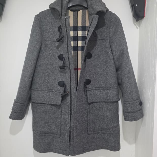 버버리 키즈 울 더플코트 (정품) / 그레이 / 상태좋음