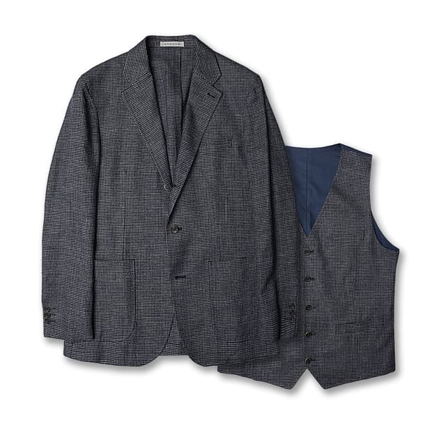 에토네 [Etonne] 스몰 체크 스포츠 자켓 & 조끼 베스트