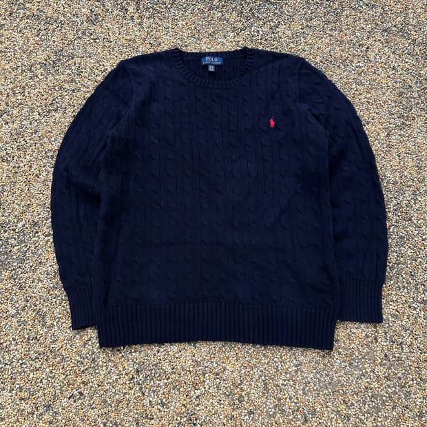 폴로 랄프로렌 네이비 케이블 니트