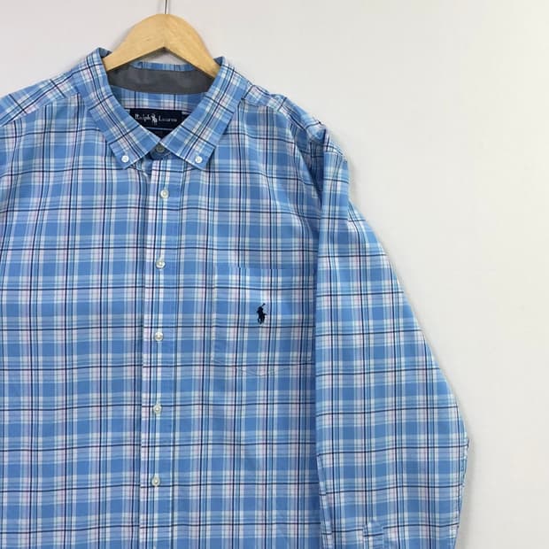 Xxl 폴로 체크 빅셔츠
