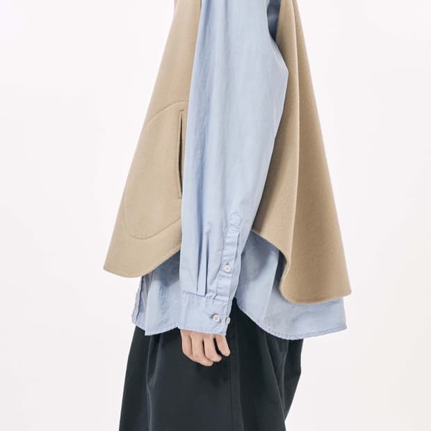 [OS] 이얼즈어고 마더/핸드쏘운 더블페이스 울 캐시미어 포이카블 베스트