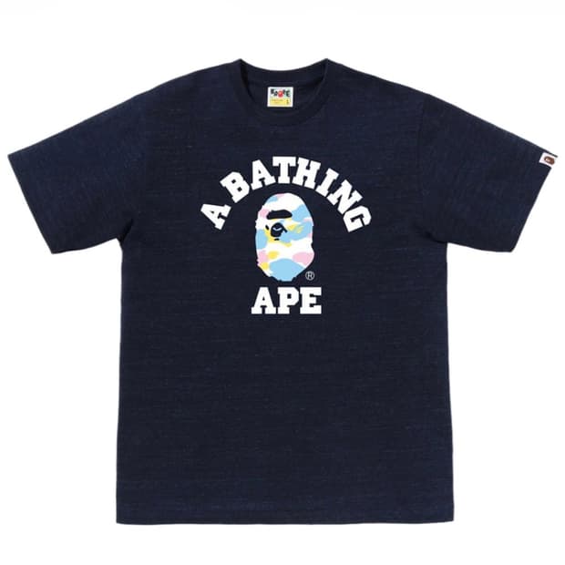 베이프 뉴 멀티 카모 컬리지 티셔츠 네이비