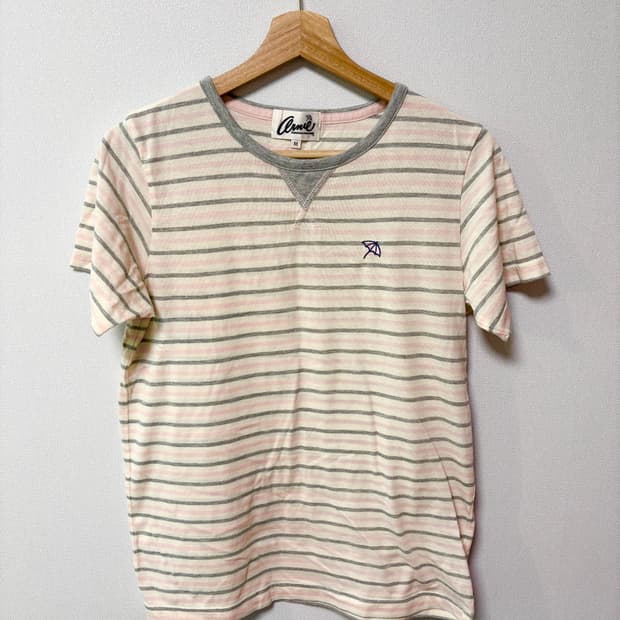 우산 연핑크 반팔 티셔츠 모리걸 일본 빈티지 y2k