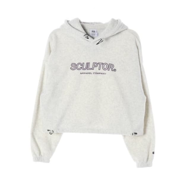 스컬프터 플리스 크롭 후드티