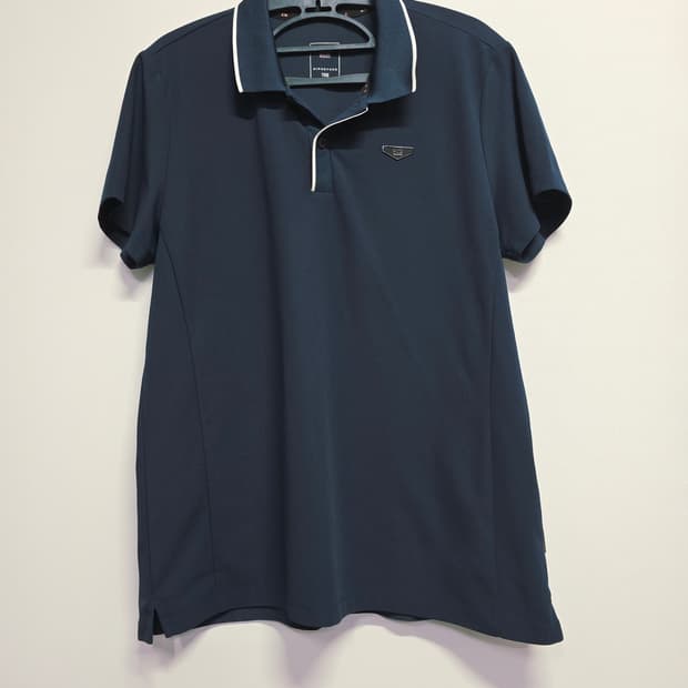 K2 남성용 네이비 반팔 카라 티셔츠