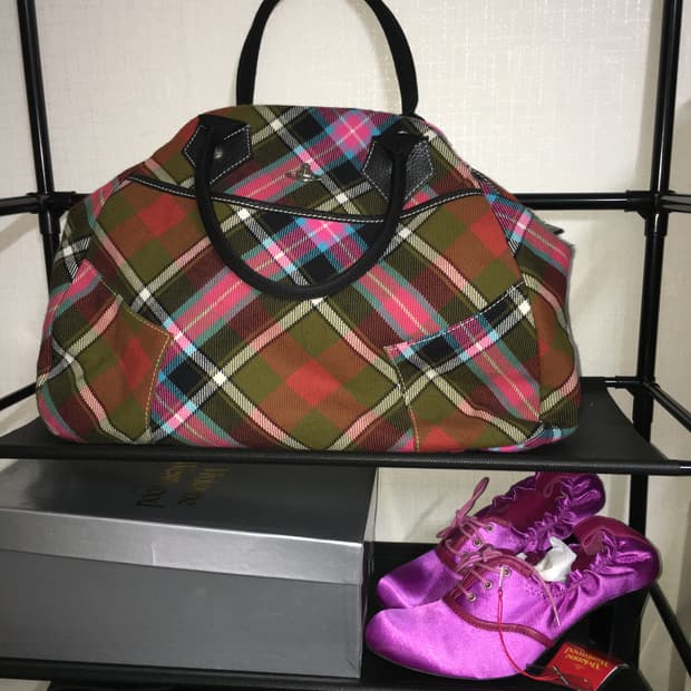 viviennewestwood 체크 토트백