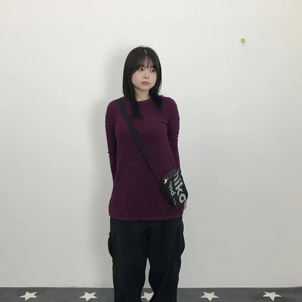 COS Textured Burgundy Knit Sweater