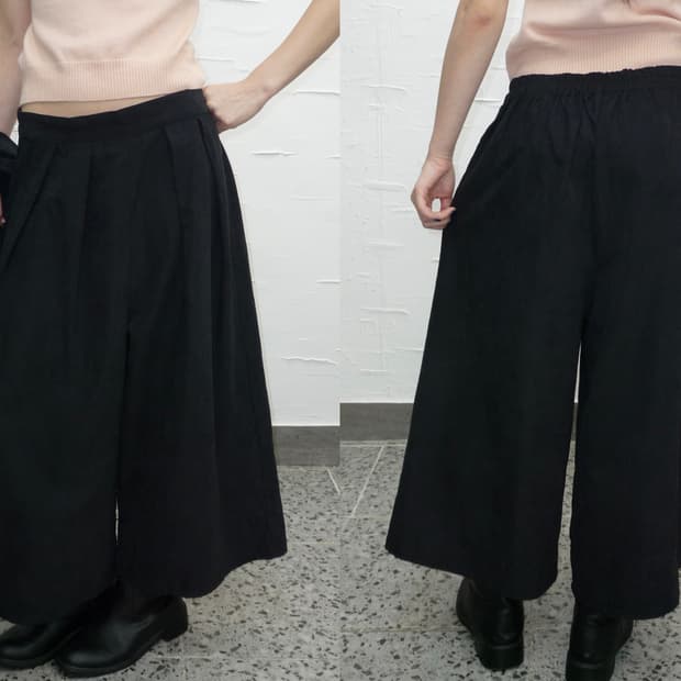 black suede banding pants
