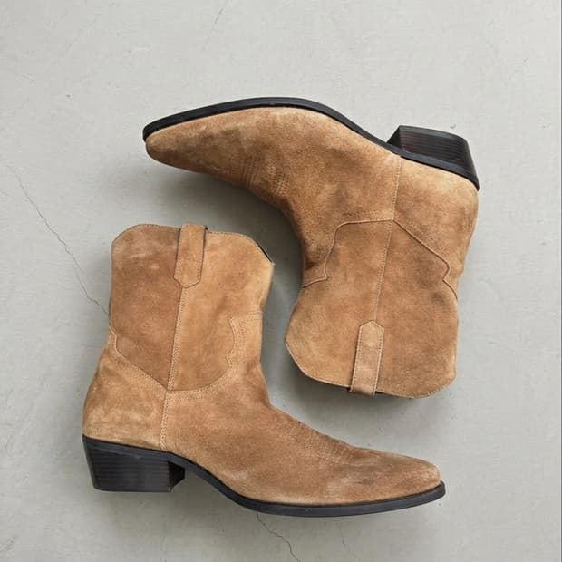 브라운 스웨이드 웨스턴 부츠