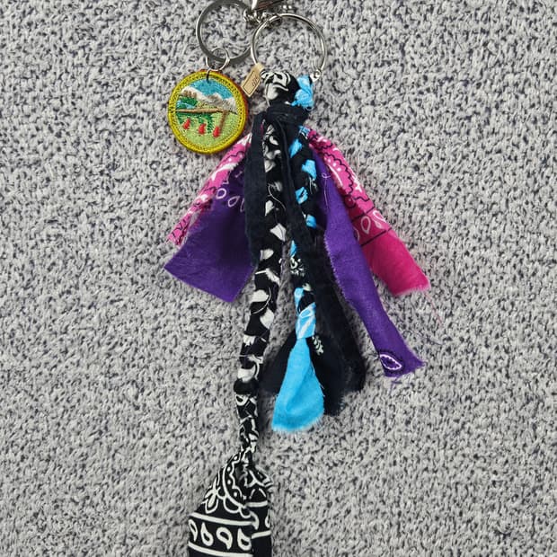 핸드메이드 커스텀 패치 반다나 카라비너 키링 ( OS ) / 10680