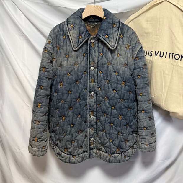 [S+급/L] 루이비통 패디드 데님 모노그램 패딩 자켓 백화점판