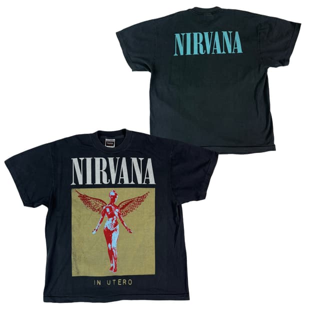 Nirvana – In Utero 빈티지 티셔츠 수소봉재