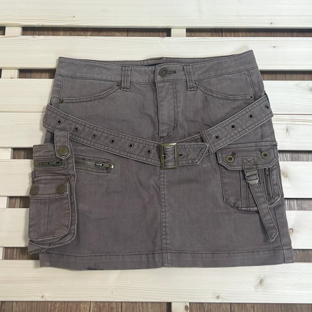 일본빈티지 y2k무드 대장 포켓 벨트 디테일 스커트 갸루와투케 핀터레스트