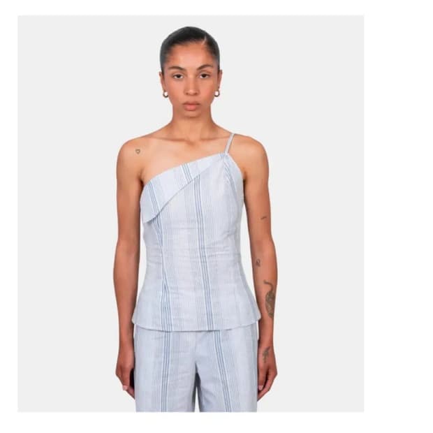 Palomawool 팔로마울 스카이블루 슬리브리스 탑