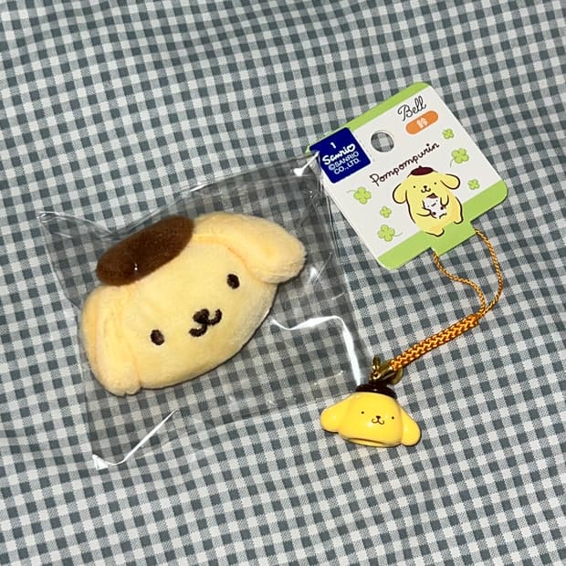 [미개봉 새상품] 산리오 폼폼푸린 폼푸 뱃지 + 방울 키링 일괄