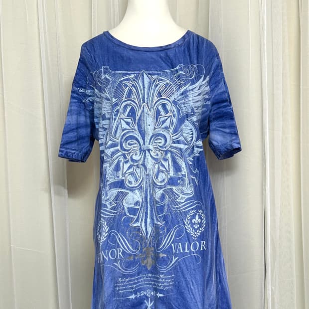 Vintage 펑크 워시드 프린팅 탑