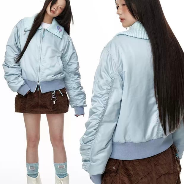 지쿠 블루 봄버 자켓