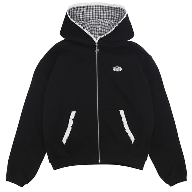 (새상품)드라이로즈 빅리본 후드집업 블랙 쓰리타임즈 더티스