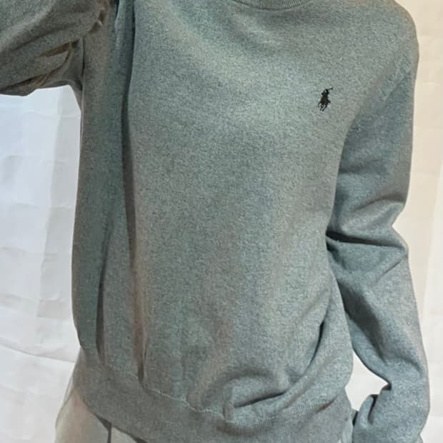 폴로랄프로렌 블랙 포니 그레이 피마 코튼 니트