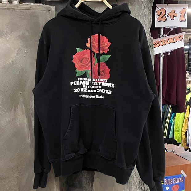 디스이즈네버댓 프린팅 후드티 블랙 M #csz3529