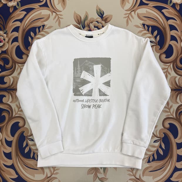 (S)스노우피크 snowpeak 빅로고 맨투맨(화이트)