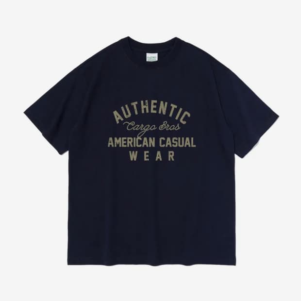 아메리칸 어센틱 반팔 티셔츠(네이비)