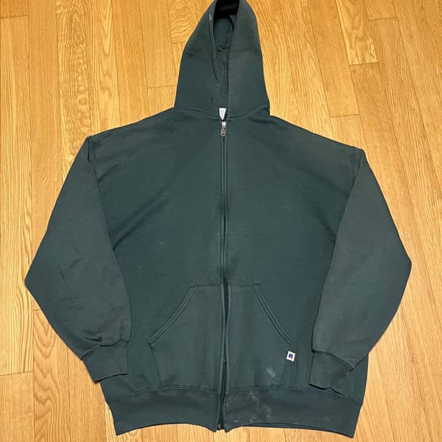 [XXL] 90s USA 빈티지 러셀 후드집업 포레스트 그린