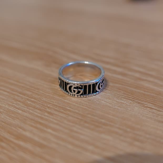 구찌 더블 G링 실버 17호