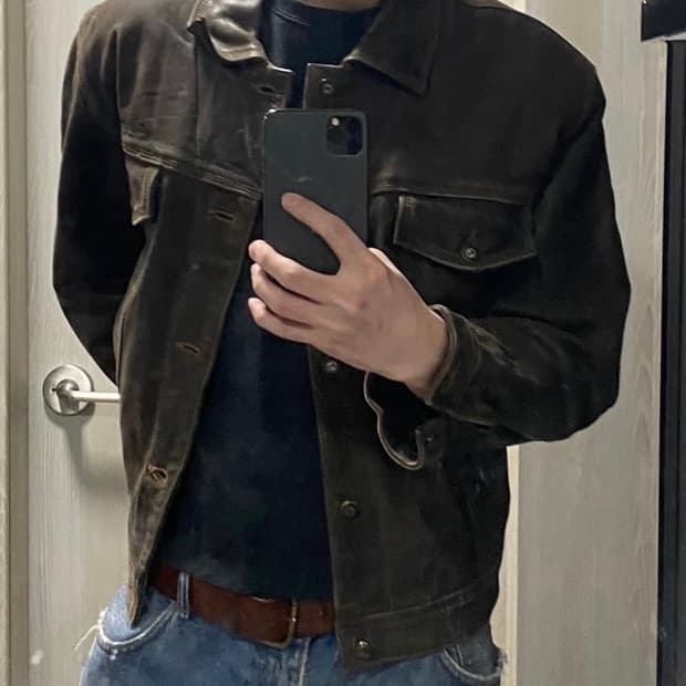 레드스킨스 가죽자켓 L