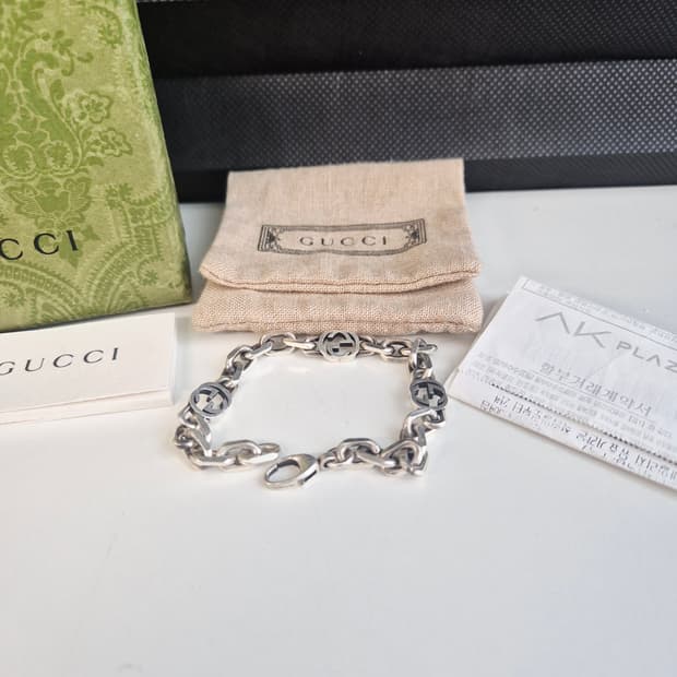 구찌 인터로킹 체인 팔찌 18호
