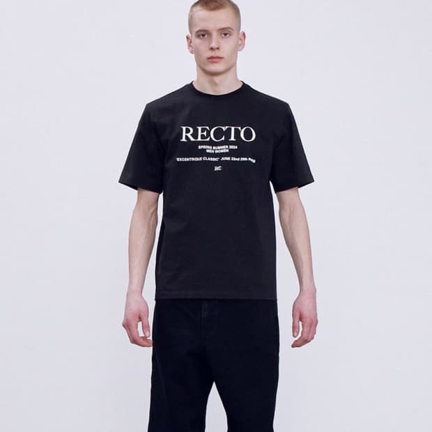 미착용급 RECTO 24SS 시그널로고 티셔츠 블랙 L / 신세계 강남 