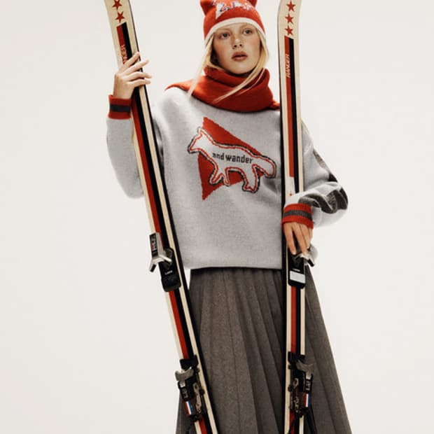 메종키츠네 앤드원더 풀오버 니트 라이트블루