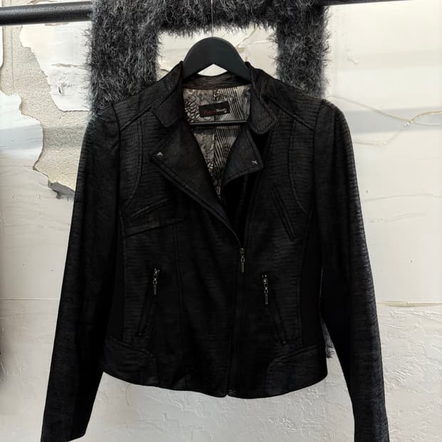 black oblique jacket