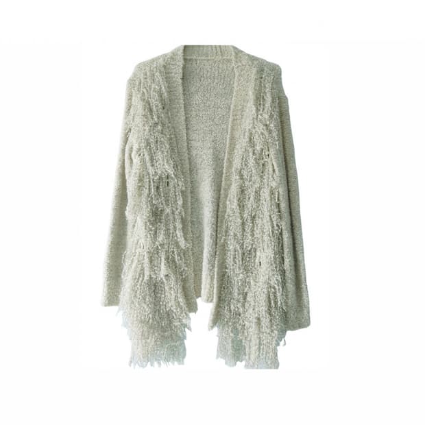 프린지 오픈 가디건 니트