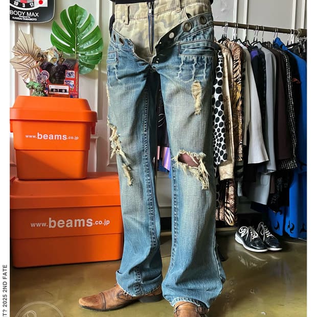 2000s Midas Camo Docking Layered Denim