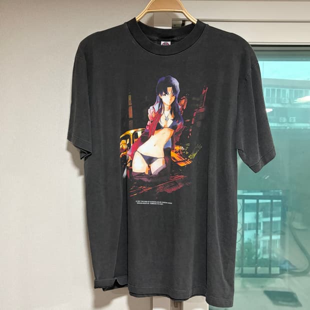 에반게리온 미사토 부틀렉 애니티셔츠 싱글스티치