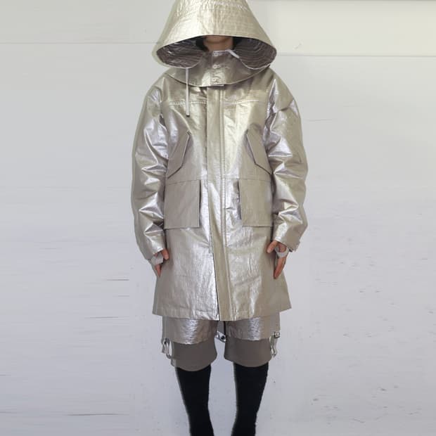 헬무트 랭 17SS 메탈릭 파카 & 하프 팬츠 셋업