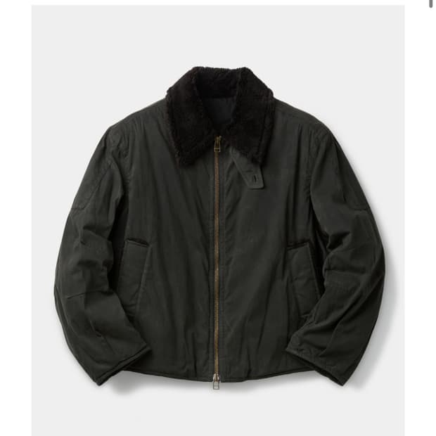 쿠어 왁스드 코튼 워싱 데크 봄버 (다크그레이시그린) S