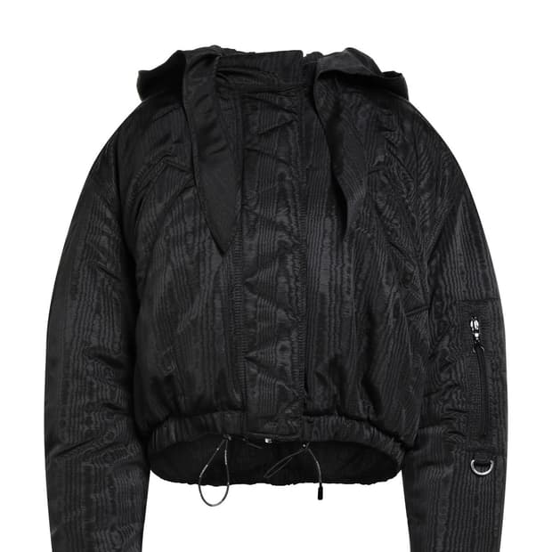 마린세르 모아레 크롭 푸퍼 봄버 재킷