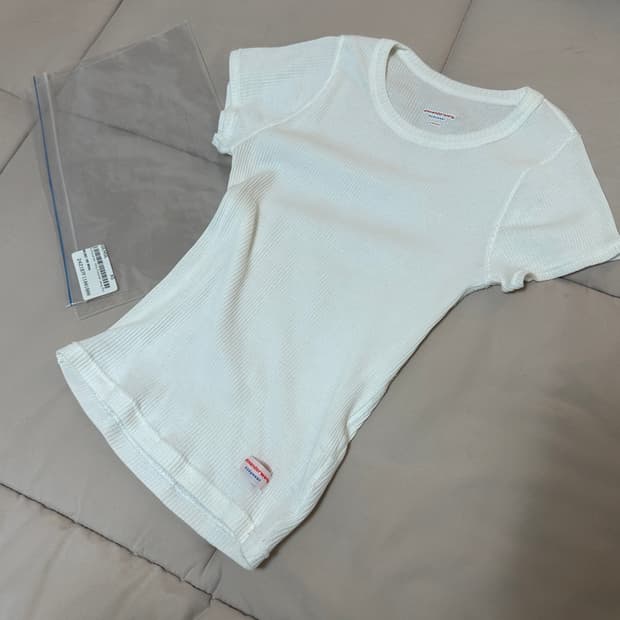알렉산더왕 바디웨어 화이트 골지 티셔츠 XS