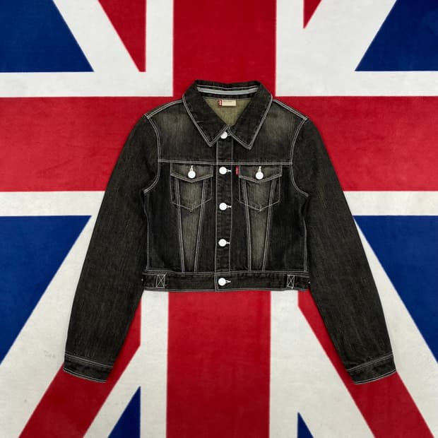 리바이스 크롭 흑청데님 자켓 실측 여성44