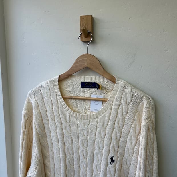 16080 - 폴로 랄프로렌 아이보리 케이블 니트